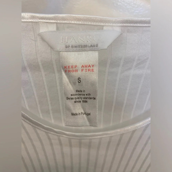 Hanro Ribbed White Cotton Sleep Dress Size Small - Picture 3 of 5